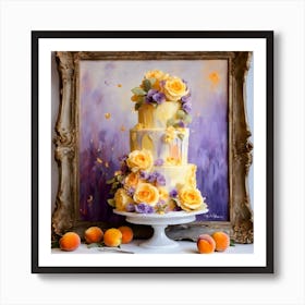 Peach Wedding Cake Art Print