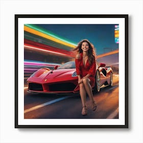 Ferrari girl Art Print