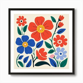 Polka Dot Flowers Art Print