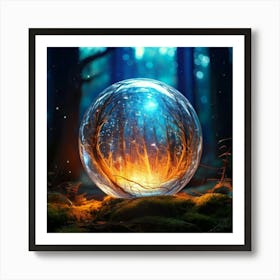 Firefly Glowing Magic Ball In A Mystical Fairytale World 63178 (2) Art Print