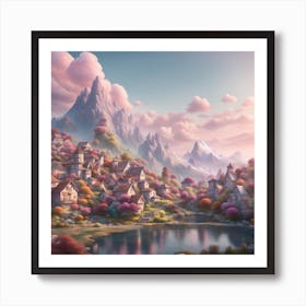 Village In The Mountains Art Print