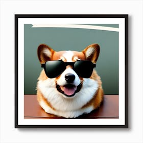 Corgi Wearing Sunglasses 8 Art Print