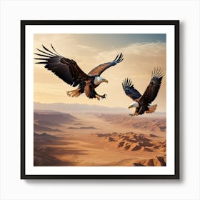 Bald Eagles In Flight Art Print