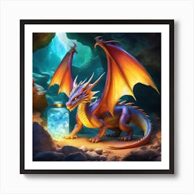 Dragon In Cave 1 Art Print