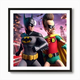 Batman And Butthead 6 Art Print