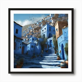 Blue City Of Chefchaouen Art Print