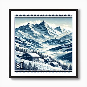 Alps with snow Art Print