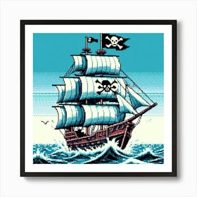 8-bit pirate ship 2 Art Print