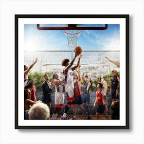 Ball Basketball Game Court People Championship Basketball Court Basket Player Sport Play (12) Art Print