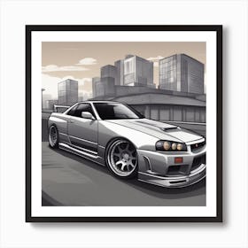 Car Nissan R34 Art Print
