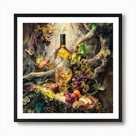 Wine And Grapes Art Print