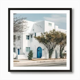 White House With Blue Door Art Print