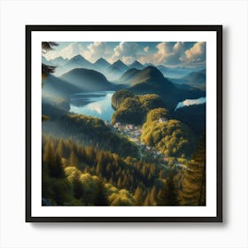 Sunrise Over The Mountains 1 Art Print