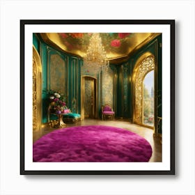 Futuristic Beautiful French Mansion Interior Sitti (16) Art Print