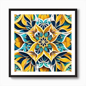 Abstract Floral Pattern 1 Art Print