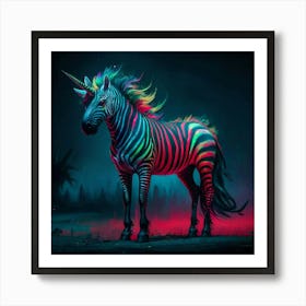 Unicorn Zebra Art Print