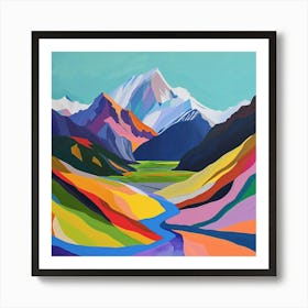 Colourful Abstract Aorak Imount Cook National Park New Zealand 3 Art Print