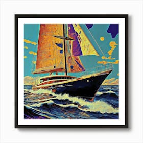 Sailboat In The Ocean 2 Art Print