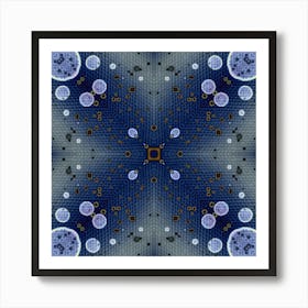 Abstract Pattern Dark Blue Indigo 4 Art Print