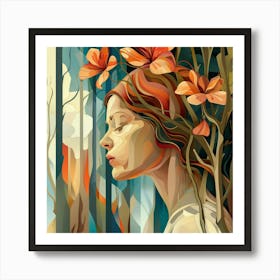 Woman in Nature  Art Print