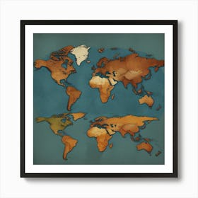 World Map Stock Videos & Royalty-Free Footage Art Print