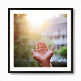 Hand Reaching Up To The Sun Art Print