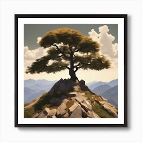 Single Tree On Top Of The Mountain By Jacob Lawrence And Francis Picabia Perfect Composition Beau (2) Art Print