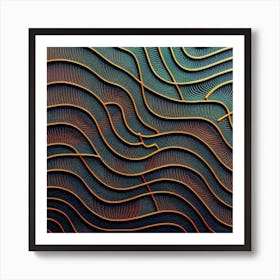 patterns resembling circuitry, representing the intersection of technology and nature 8 Art Print