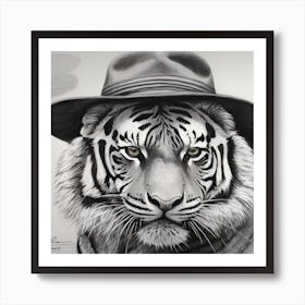 Tiger In Hat Art Print