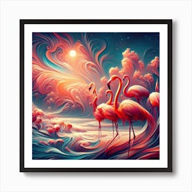 Exotic Flamigo Dream Art Print