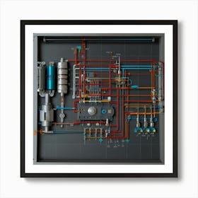 Default Create Unique Design Of Machine Diagram 1 Art Print