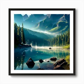 Sunrise In The Mountains Art Print