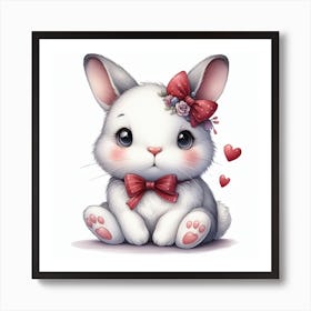 Rabbit Valentine's day 1 Art Print