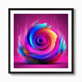 Abstract Colorful Swirl Art Print