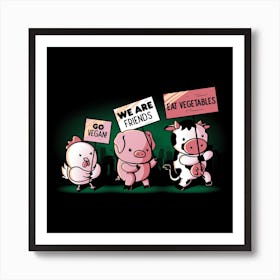 Go Vegan Square Art Print