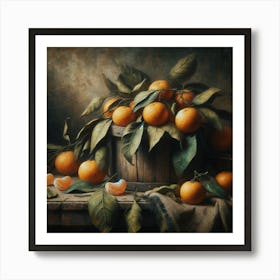 Oranges In A Basket Art Print