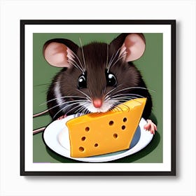 Pop Art Print | Mouse With A Plate Of Cheese Art Print