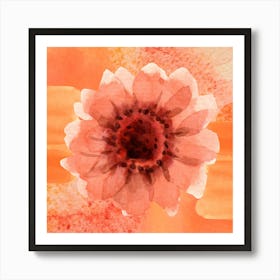 Abstract Flower orange Art Print