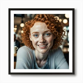 Portrait Of A Young Woman With Red Hair Art Print