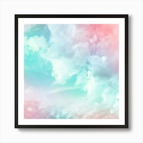 Surreal Dreamy Candy Sky Pastel Pink Aqua Art Print