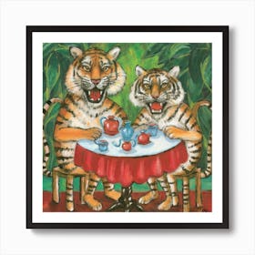Tangoing Tigers Tea Party Print Art And Wall Art Art Print
