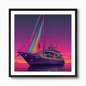 Sunset Sailboat 14 Art Print