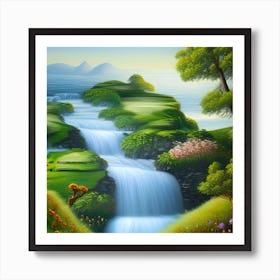 Heavenly Waterfall Art Print
