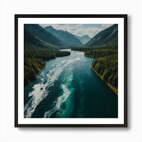 Aerial View Of A River Art Print