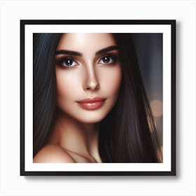 Beautiful Woman With Long Hair Art Print