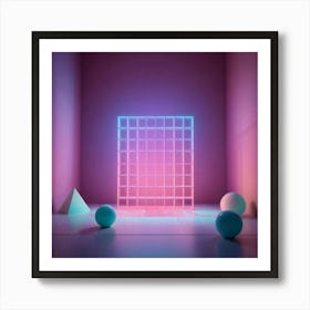 Abstract Neon Light Art Print