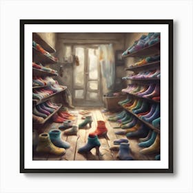 Room Full Of Shoes Art Print