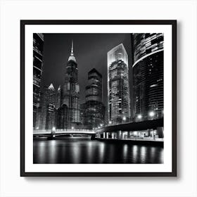 Cityscape At Night 9 Art Print