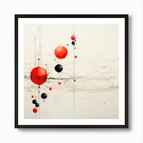 Red and Black Abstract Painting Art Print
