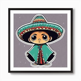 Mexican Pancho Sticker 2d Cute Fantasy Dreamy Vector Illustration 2d Flat Centered By Tim Bu (6) Art Print